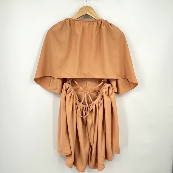 NWT Atoir Cutout Cape Mini Dress Size 6 Tangerine Orange Plunging V Neck, Modern - Picture 4 of 8